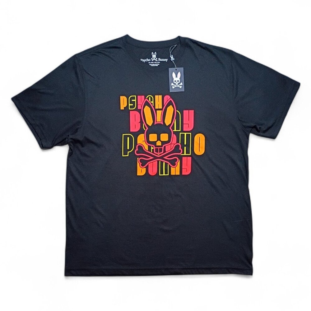 Psycho Bunny T-shirt Men's Size 9 (XXXL) Black Logo Pima Cotton